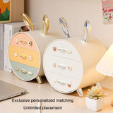 3 Drawer Desktop Storage Box Student Dormitory Cosmetic Multifunctional Shelf, Color: Silver-plated Thickened Colorful