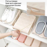 Household Storage Shoes Rack Double Shoes Tray Plastic One Piece Simple Shoes Organizer(Blue)