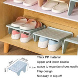 Household Storage Shoes Rack Double Shoes Tray Plastic One Piece Simple Shoes Organizer(Blue)