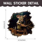 3D Cartoon Mouse Wall Stickers Home Kitchen Animal Decorative Decals, Model: CT70176G-T