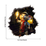 3D Cartoon Mouse Wall Stickers Home Kitchen Animal Decorative Decals, Model: CT70125G-T