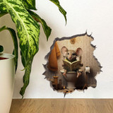 3D Cartoon Mouse Wall Stickers Home Kitchen Animal Decorative Decals, Model: CT70125G-T