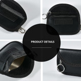 PU Leather RFID Cell Phone Car Key Signal Shielding Bag Anti Radiation Bag 11 x 6.5cm