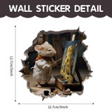 3D Cartoon Mouse Wall Stickers Home Kitchen Animal Decorative Decals, Model: CT70185G-T