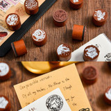 Round Wooden Stamps Vintage DIY Handbook Multifunctional Decorative Stamps, Style: Night Search