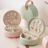 Jewelry Storage Case Portable Handbag Necklace Ring Earrings Travel Jewelry Box(Light Green)