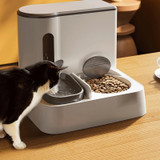 Pet Food Bowl Dog Drinking Fountain Cat Mobile Water Dispenser Automatic Feeding Water Feeder, Style: Upgrade Yellow+Stainless Steel Bowl