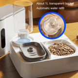 Pet Food Bowl Dog Drinking Fountain Cat Mobile Water Dispenser Automatic Feeding Water Feeder, Style: Upgrade Yellow+Stainless Steel Bowl