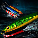 PROBEROS LF128 Long Casting Lure Iron Plate Lead Fish Freshwater Sea Fishing Warp Bass Metal Sequins Baits, Size: 7g(Color C)