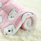 49x32cm Thickened Pet Cushion Cat Dog Blanket Pet Bed(Pink Stars)