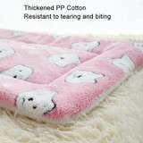 79x60cm Thickened Pet Cushion Cat Dog Blanket Pet Bed(Gray White Stars)