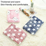 69x52cm Thickened Pet Cushion Cat Dog Blanket Pet Bed(Pink Stars)