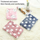 32x25cm Thickened Pet Cushion Cat Dog Blanket Pet Bed(Blue Stars)