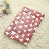 32x25cm Thickened Pet Cushion Cat Dog Blanket Pet Bed(Pink Stars)