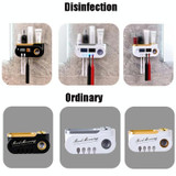 Smart UV Toothbrush Sterilizer Punch-Free Sterilization Wall Mounted Toothbrush Holder Set, Specification: Disinfection(Black Gold)