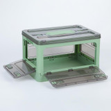 Folding Plastic Storage Box Stackable Storage Organizer with Wheels  37 x 26.5 x 22 cm, Color: White
