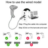 NETUM One-Dimensional Self-Sensing Code Sweeper Handheld Mobile Red Light Scanning Machine, Model: Wired With Bracket