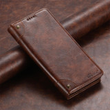 For Samsung Galaxy S23 Ultra 5G Suteni Baroque Calf Texture Buckle Wallet Leather Phone Case(Khaki)