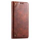 For Samsung Galaxy Note20 Suteni Baroque Calf Texture Buckle Wallet Leather Phone Case(Khaki)