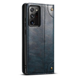 For Samsung Galaxy Note20 Suteni Baroque Calf Texture Buckle Wallet Leather Phone Case(Blue)