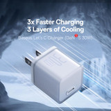 Baseus GaN5S 30W USB-C / Type-C Port GaN Fast Charger with 100W Charging Cable, US Plug(White)