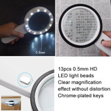 125mm 13 Lights 30X Magnifier With Violet Light Students Elderly Reading Maintenance Magnifying Glass