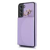 For Samsung Galaxy S22 5G YM007 Ring Holder Card Bag Skin Feel Phone Case(Purple)