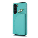 For Samsung Galaxy S23 5G YM007 Ring Holder Card Bag Skin Feel Phone Case(Green)