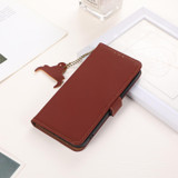 For Xiaomi Redmi Note 13 Pro 4G / POCO M6 Pro 4G Genuine Leather Magnetic RFID Leather Phone Case(Coffee)