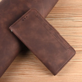 For Infinix Hot 40i 4G Skin Feel Calf Texture Card Slots Leather Phone Case(Brown)