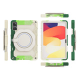 For Xiaomi Redmi Pad SE Armor Portable Rotating Ring Holder Silicone Tablet Case(Colorful Green)