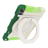 For Xiaomi Redmi Pad SE Armor Portable Rotating Ring Holder Silicone Tablet Case(Colorful Green)