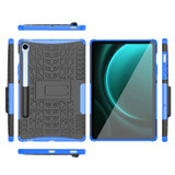 For Samsung Galaxy Tab S9 FE Tire Texture TPU + PC Tablet Case with Holder(Blue)