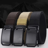 Dandali Mens Imitation Nylon Cloth Belt Outdoor Sports Multifunctional Military Training Belt(Khaki)
