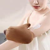 Anointing Gloves Quickly Rub Body Lotion Tool Apply Sunscreen Essential Oil Flocking Massage Gloves, Style: Large2 Brown