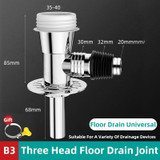 Three Head Washing Machine Floor Drain Joint Pipe Connector, Spec: B3