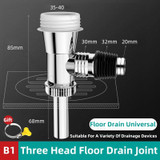 Three Head Washing Machine Floor Drain Joint Pipe Connector, Spec: B1