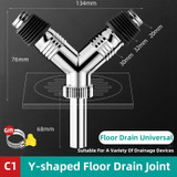 Y-shape Washing Machine Floor Drain Joint Pipe Connector, Spec: C1