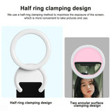 10cm Mobile Phone Fill Light Half-Ring Clip Type Unblocked Screen Lamp(Pink)