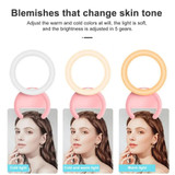 10cm Mobile Phone Fill Light Half-Ring Clip Type Unblocked Screen Lamp(Pink)