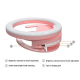 10cm Mobile Phone Fill Light Half-Ring Clip Type Unblocked Screen Lamp(Pink)