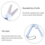 Portable Retractable Folding Scissors Mini Multifunctional Cutting Tools(Blue)