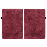 For Amazon Fire HD 10 2023 Butterfly Rose Embossed Leather Tablet Case(Red)