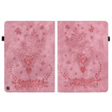 For Amazon Fire HD 10 2023 Butterfly Rose Embossed Leather Tablet Case(Pink)