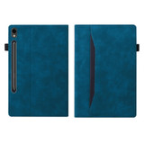 For Samsung Galaxy Tab S9 FE+ Splicing Shockproof Leather Tablet Case(Blue)