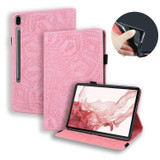 For Samsung Galaxy Tab S9 Ultra Calf Texture Embossed Leather Tablet Case(Pink)