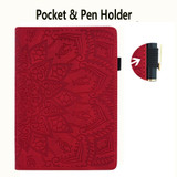 For Samsung Galaxy Tab S9 FE+ Calf Texture Embossed Leather Tablet Case(Red)