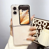 For OPPO Find N2 Flip TPU DIY Flash Diamond Love Hinge Buckle Phone Case with Long and Short Chain(Transparent)