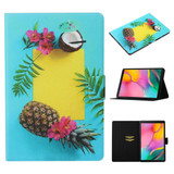 For Galaxy Tab A 10.1 (2019) T515 / T510 Coloured Drawing Pattern Horizontal Flip Leather Case with Holder & Card Slot(Pineapple)