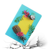 For Galaxy Tab A 10.1 (2019) T515 / T510 Coloured Drawing Pattern Horizontal Flip Leather Case with Holder & Card Slot(Pineapple)